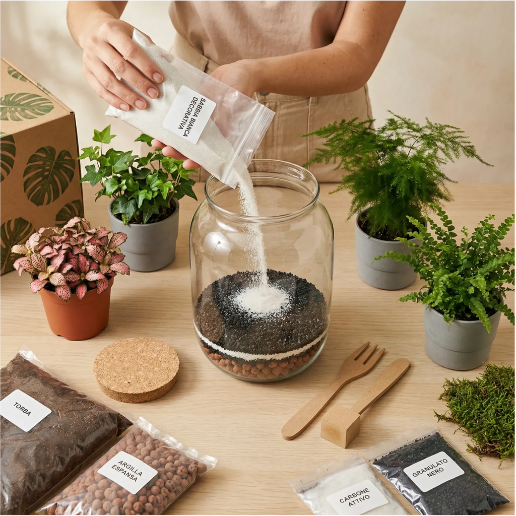 Kit Fai Da Te Terrarium Completo - Crea il Tuo Mini Giardino Elegante - VivoSpazio