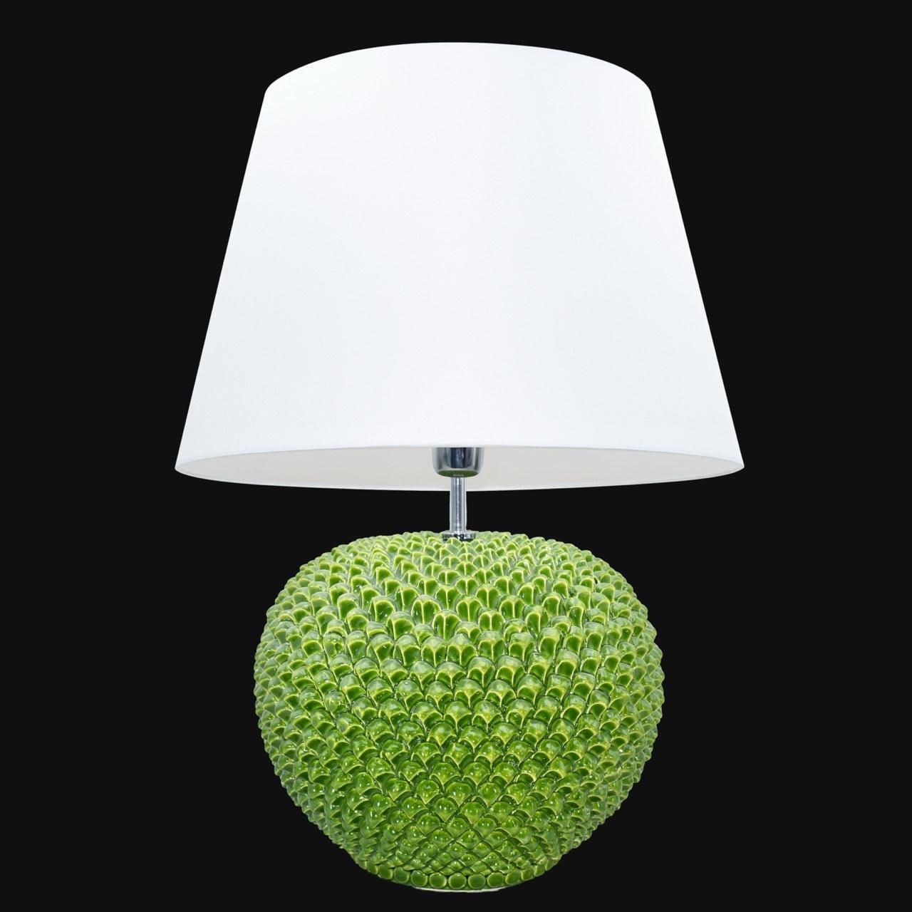 Lume a Palla Pigna in Ceramica di Caltagirone — Verde Foglia - VivoSpazio